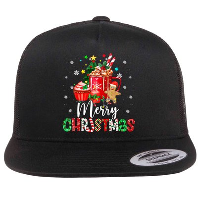 Merry Christmas Xmas Tree Candy Cane Winter Coffee Vneck Flat Bill Trucker Hat