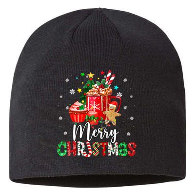 Merry Christmas Xmas Tree Candy Cane Winter Coffee Vneck Sustainable Beanie