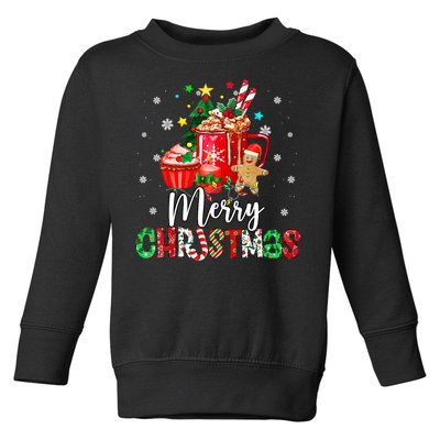 Merry Christmas Xmas Tree Candy Cane Winter Coffee Vneck Toddler Sweatshirt