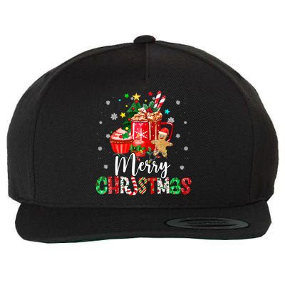 Merry Christmas Xmas Tree Candy Cane Winter Coffee Vneck Wool Snapback Cap