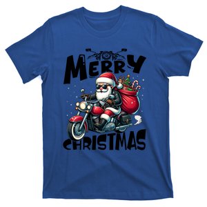 Merry Christmas Xmas Santa Motorcycle Biker Funny Cute Gift T-Shirt