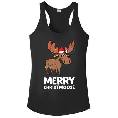 Merry Christmas Xmas Merry Christmoose Santa Hat Moose Gift Ladies PosiCharge Competitor Racerback Tank