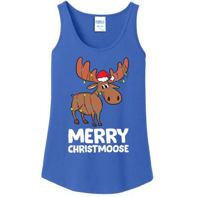 Merry Christmas Xmas Merry Christmoose Santa Hat Moose Gift Ladies Essential Tank