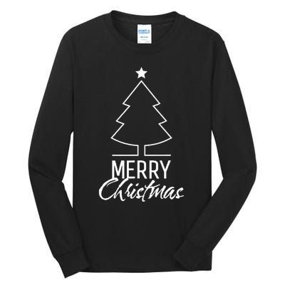 Merry Christmas Xmas Tree Tall Long Sleeve T-Shirt