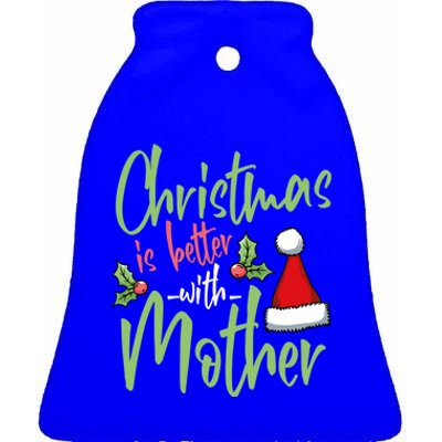 Mom Christmas Xmas Day Santa Mama Happy Holidays Mommy Great Gift Ceramic Bell Ornament