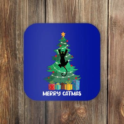 Merry Catmas Xmas Cat Christmas Gift Coaster