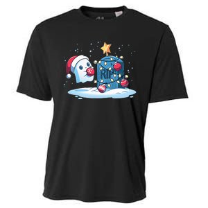 Merry Cryptmas XMas Booo Cryptmas Scary Cooling Performance Crew T-Shirt