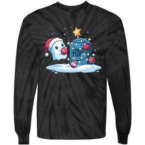 Merry Cryptmas XMas Booo Cryptmas Scary Tie-Dye Long Sleeve Shirt