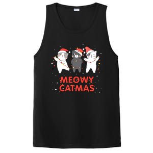 Meowy Catmas Xmas Novelty Cat Lover Christmas Lights Meaningful Gift PosiCharge Competitor Tank