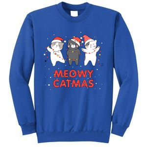 Meowy Catmas Xmas Novelty Cat Lover Christmas Lights Meaningful Gift Sweatshirt