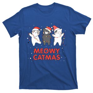 Meowy Catmas Xmas Novelty Cat Lover Christmas Lights Meaningful Gift T-Shirt