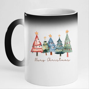 Merry Christmas Xmas Holiday Christmas Tree Xmas 11oz Black Color Changing Mug