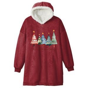 Merry Christmas Xmas Holiday Christmas Tree Xmas Hooded Wearable Blanket