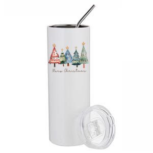 Merry Christmas Xmas Holiday Christmas Tree Xmas Stainless Steel Tumbler