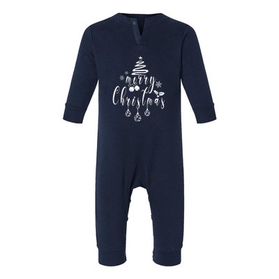 Merry Christmas Xmas Holiday Infant Fleece One Piece