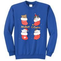 Merry Catmas Xmas Novelty Cat Lover Santa Stocking Meowy Gift Sweatshirt