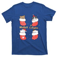 Merry Catmas Xmas Novelty Cat Lover Santa Stocking Meowy Gift T-Shirt