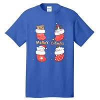 Merry Catmas Xmas Novelty Cat Lover Santa Stocking Meowy Gift Tall T-Shirt