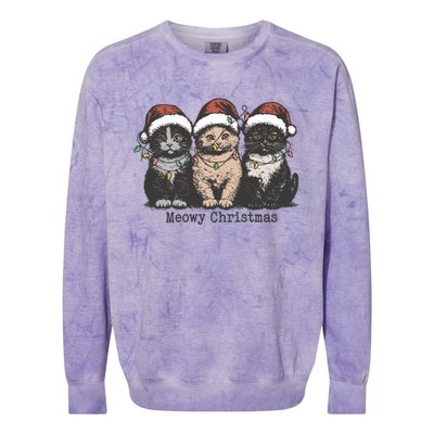 Meowy Christmas Xmas Cat Colorblast Crewneck Sweatshirt