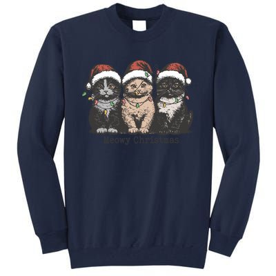 Meowy Christmas Xmas Cat Tall Sweatshirt