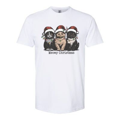 Meowy Christmas Xmas Cat Softstyle CVC T-Shirt