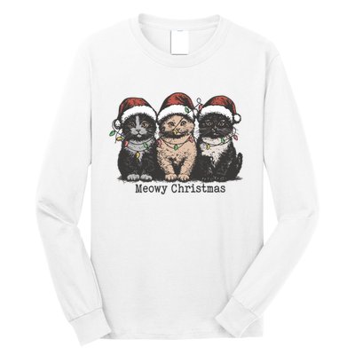 Meowy Christmas Xmas Cat Long Sleeve Shirt