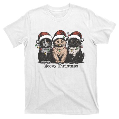 Meowy Christmas Xmas Cat T-Shirt