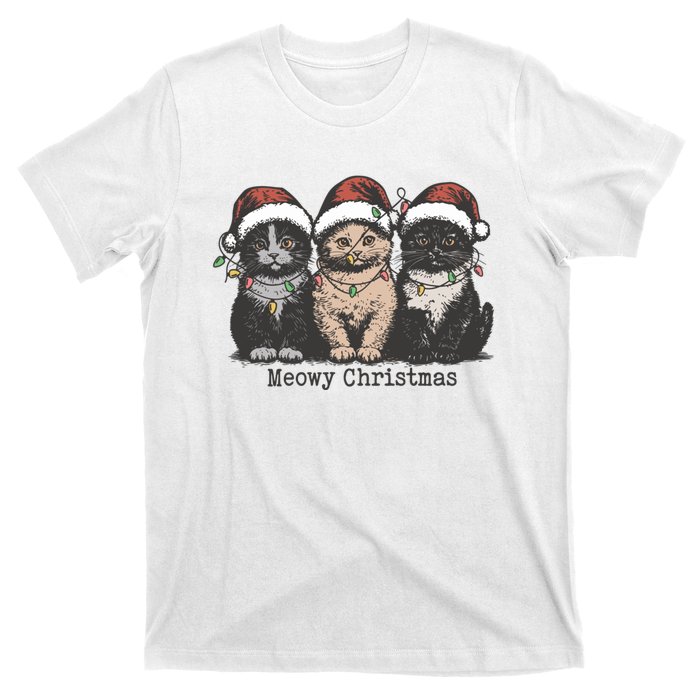 Meowy Christmas Xmas Cat T-Shirt