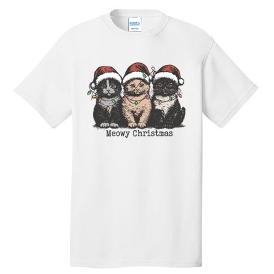 Meowy Christmas Xmas Cat Tall T-Shirt