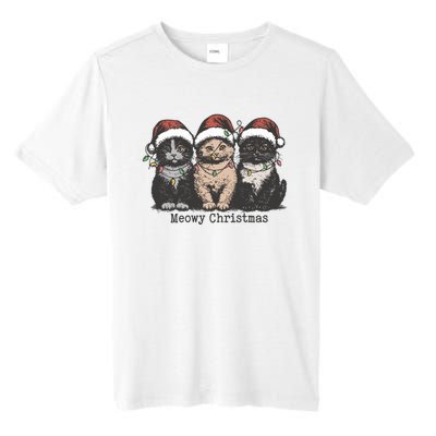 Meowy Christmas Xmas Cat Tall Fusion ChromaSoft Performance T-Shirt