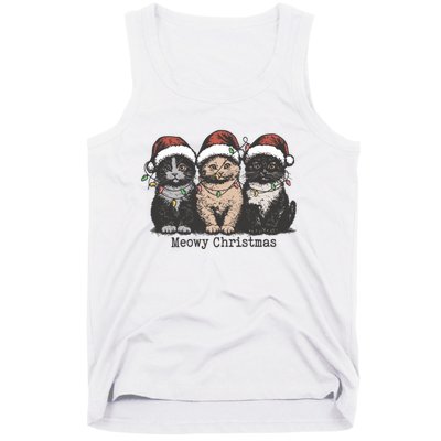 Meowy Christmas Xmas Cat Tank Top