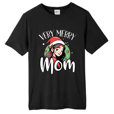 Mom Christmas Xmas Day Santa Mama Happy Holidays Mommy Great Gift Tall Fusion ChromaSoft Performance T-Shirt