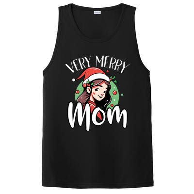 Mom Christmas Xmas Day Santa Mama Happy Holidays Mommy Great Gift PosiCharge Competitor Tank