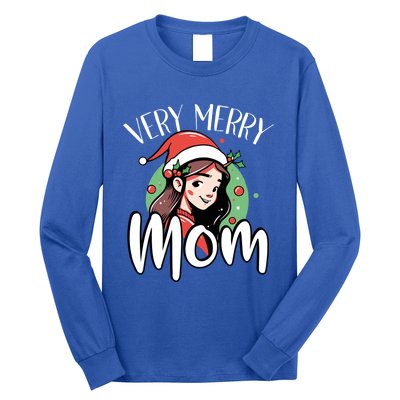 Mom Christmas Xmas Day Santa Mama Happy Holidays Mommy Great Gift Long Sleeve Shirt