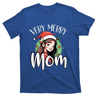 Mom Christmas Xmas Day Santa Mama Happy Holidays Mommy Great Gift T-Shirt