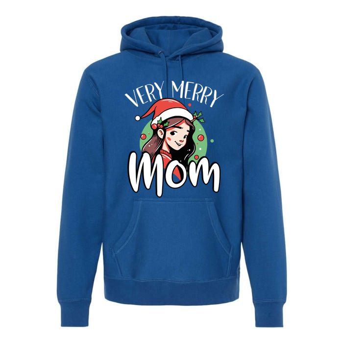 Mom Christmas Xmas Day Santa Mama Happy Holidays Mommy Great Gift Premium Hoodie