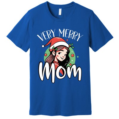 Mom Christmas Xmas Day Santa Mama Happy Holidays Mommy Great Gift Premium T-Shirt