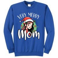 Mom Christmas Xmas Day Santa Mama Happy Holidays Mommy Great Gift Tall Sweatshirt