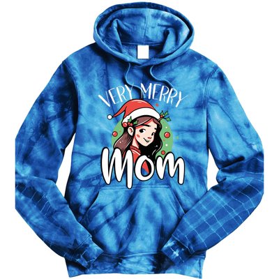 Mom Christmas Xmas Day Santa Mama Happy Holidays Mommy Great Gift Tie Dye Hoodie