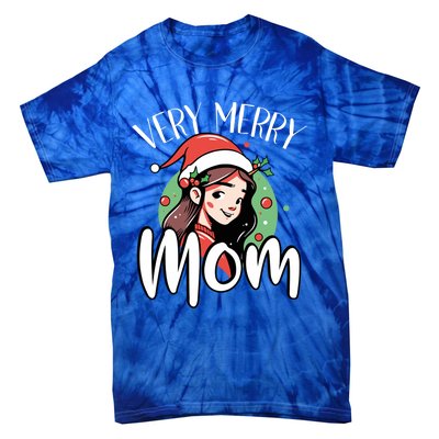 Mom Christmas Xmas Day Santa Mama Happy Holidays Mommy Great Gift Tie-Dye T-Shirt