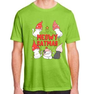 Meowy Catmas Xmas Novelty Cat Lover Christmas Lights Great Gift Adult ChromaSoft Performance T-Shirt