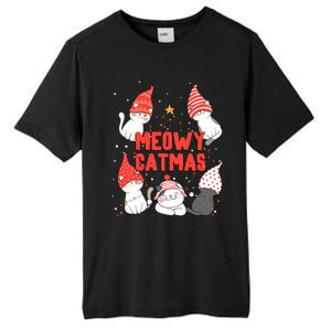 Meowy Catmas Xmas Novelty Cat Lover Christmas Lights Great Gift Tall Fusion ChromaSoft Performance T-Shirt