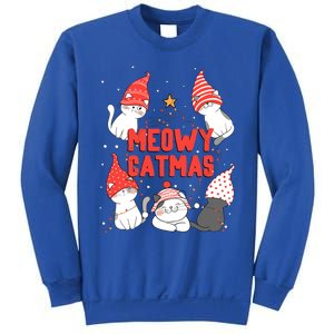 Meowy Catmas Xmas Novelty Cat Lover Christmas Lights Great Gift Sweatshirt