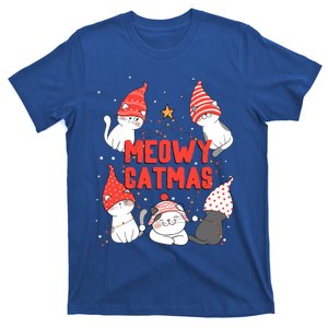 Meowy Catmas Xmas Novelty Cat Lover Christmas Lights Great Gift T-Shirt