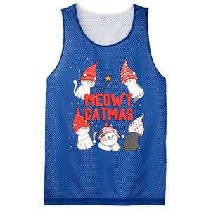 Meowy Catmas Xmas Novelty Cat Lover Christmas Lights Great Gift Mesh Reversible Basketball Jersey Tank