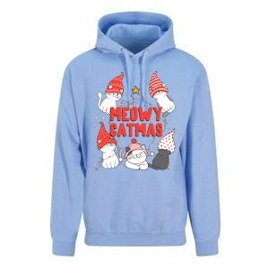 Meowy Catmas Xmas Novelty Cat Lover Christmas Lights Great Gift Unisex Surf Hoodie