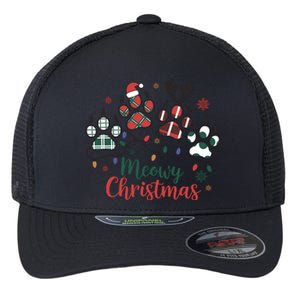 Meowy Christmas Xmas Holiday Cat Lover Flexfit Unipanel Trucker Cap