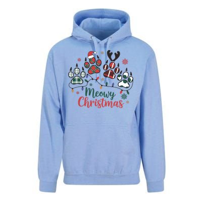 Meowy Christmas Xmas Holiday Cat Lover Unisex Surf Hoodie