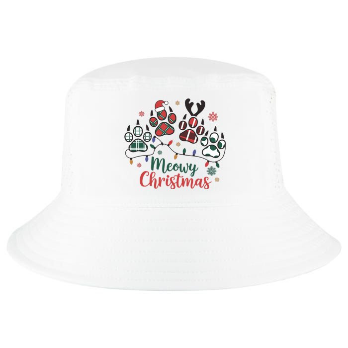 Meowy Christmas Xmas Holiday Cat Lover Cool Comfort Performance Bucket Hat