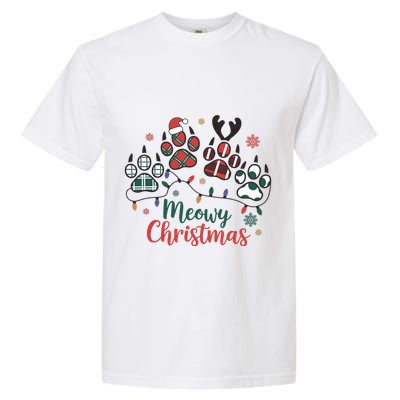 Meowy Christmas Xmas Holiday Cat Lover Garment-Dyed Heavyweight T-Shirt